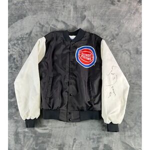 Vintage‎ Detroit Pistons Chalk Line Jacket Joe Dumars Autograph Men's Medium 80s